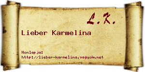 Lieber Karmelina névjegykártya